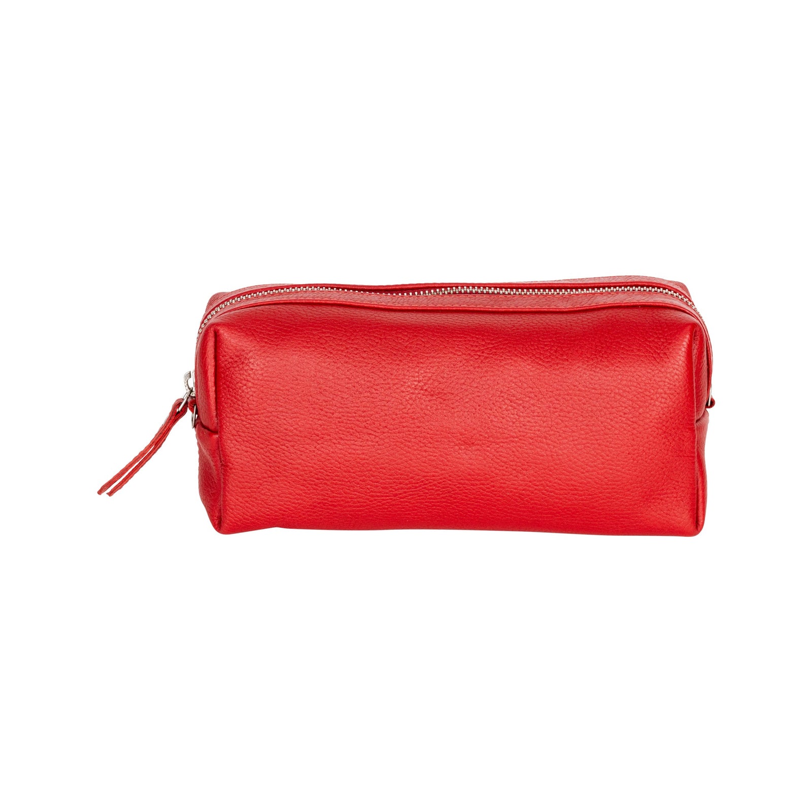 Ruby Luxe Leather Cosmetic Case Red - Greenwood Leather