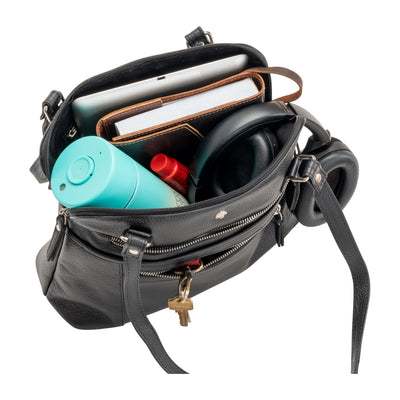 Arden Leather Tote – Black Work & Travel Bag - Greenwood Leather