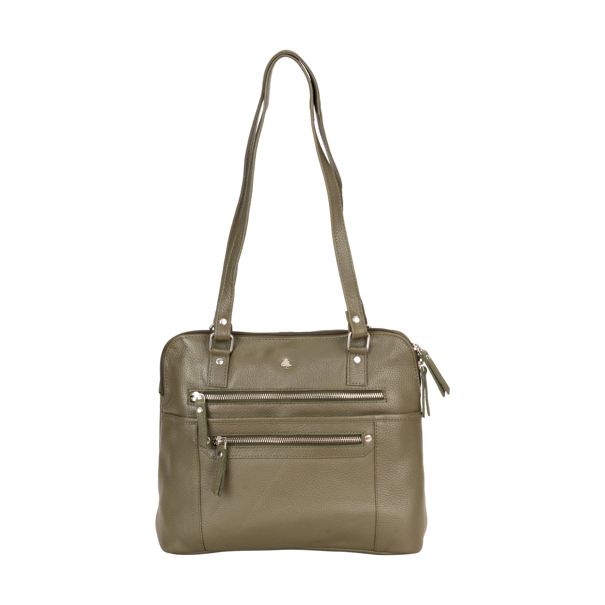 Arden Leather Tote – Olive Green Work & Travel Bag