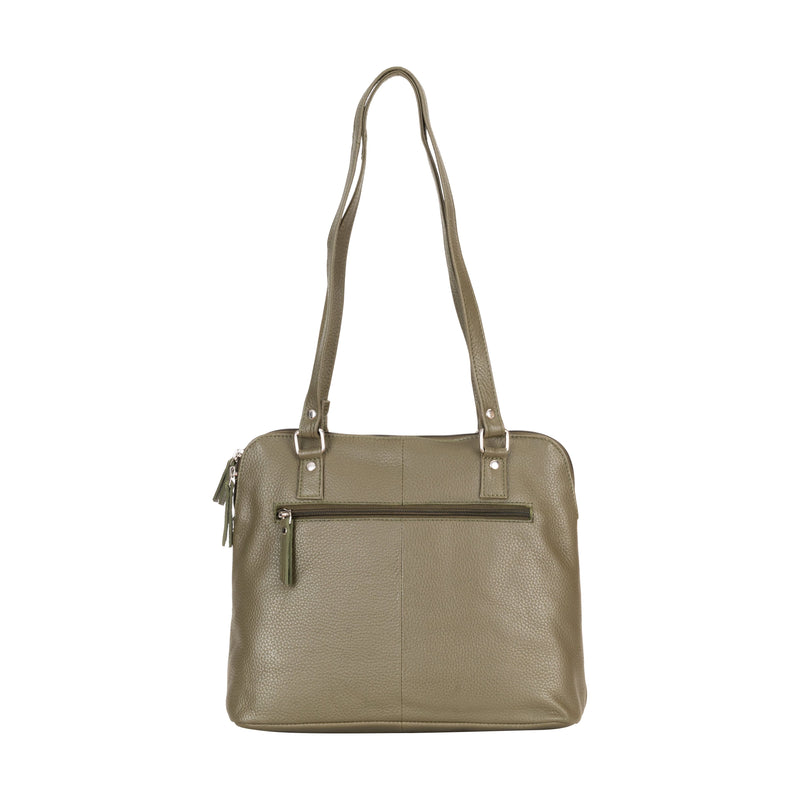 Arden Leather Tote – Olive Green Work & Travel Bag