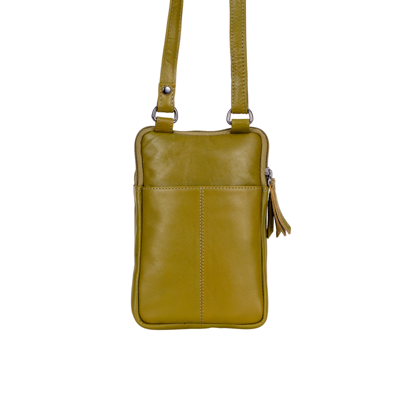 Greenwood Oslo Compact Crossbody – Olive Green Leather