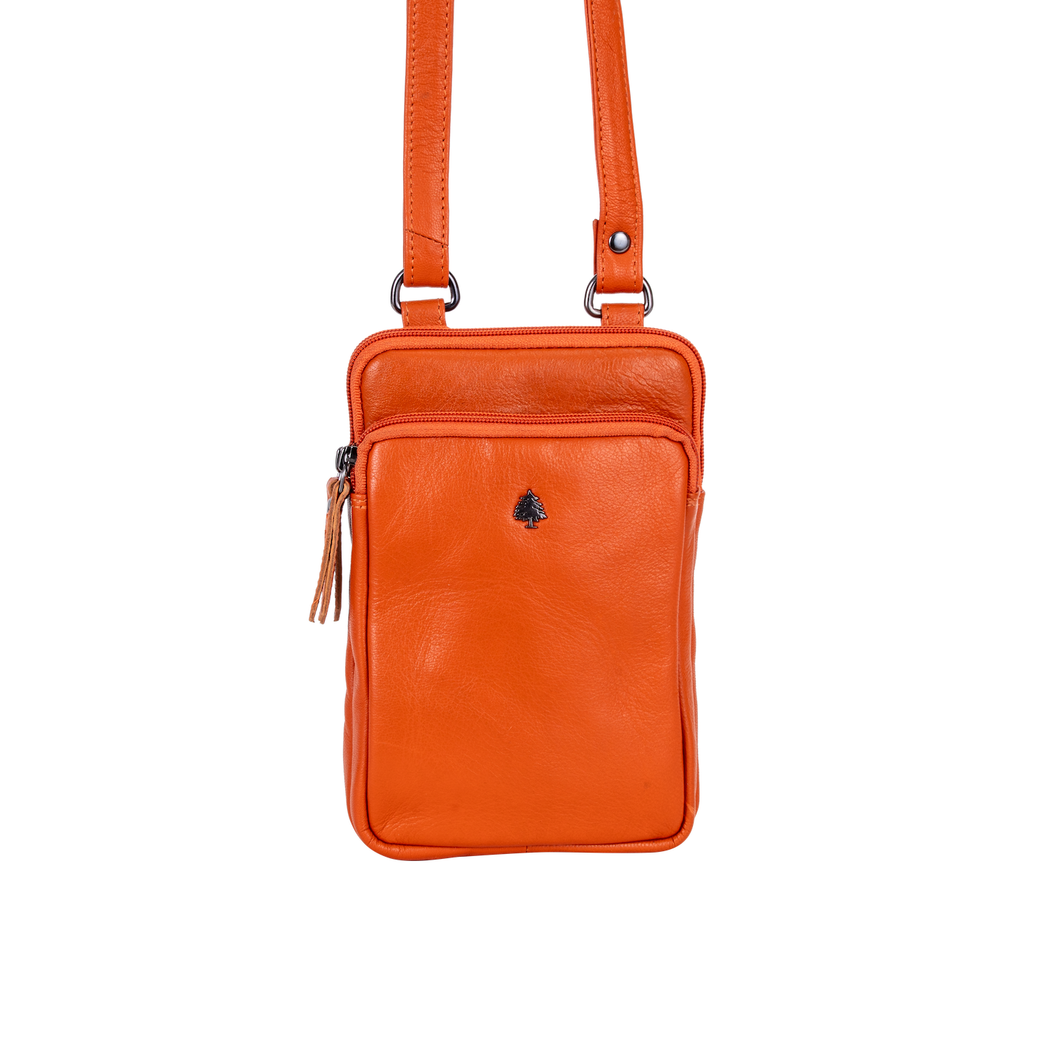 Greenwood Oslo Compact Crossbody – Orange Leather - Greenwood Leather