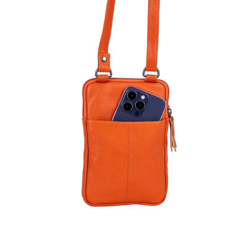 Greenwood Oslo Compact Crossbody – Orange Leather