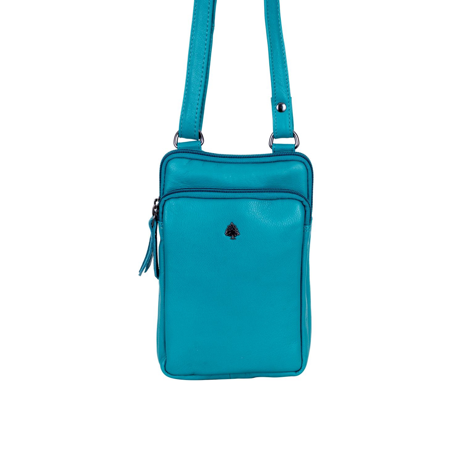 Greenwood Oslo Compact Crossbody – Turquoise Leather - Greenwood Leather