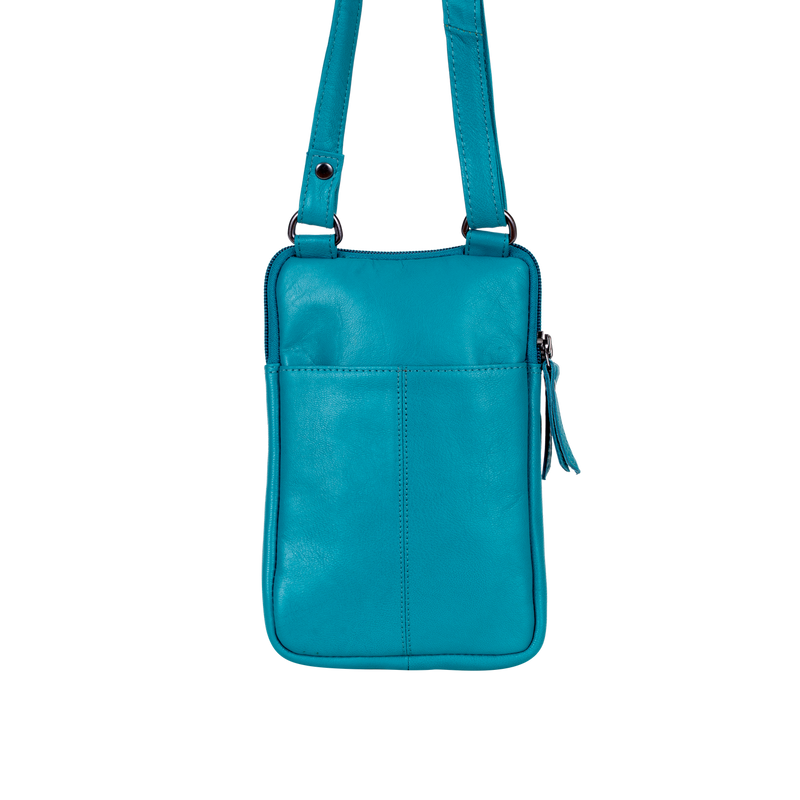 Greenwood Oslo Compact Crossbody – Turquoise Leather