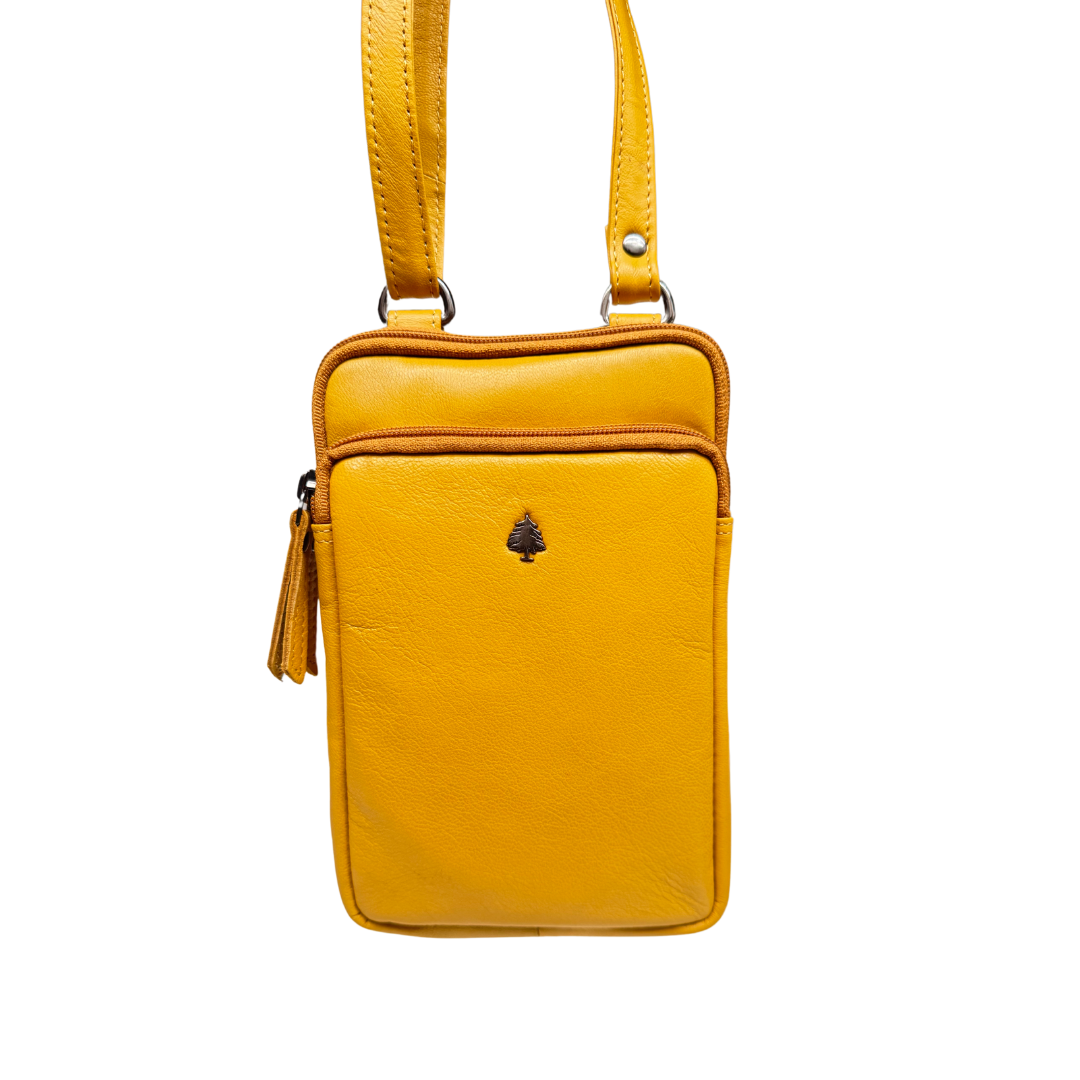 Greenwood Oslo Compact Crossbody – Yellow Leather - Greenwood Leather