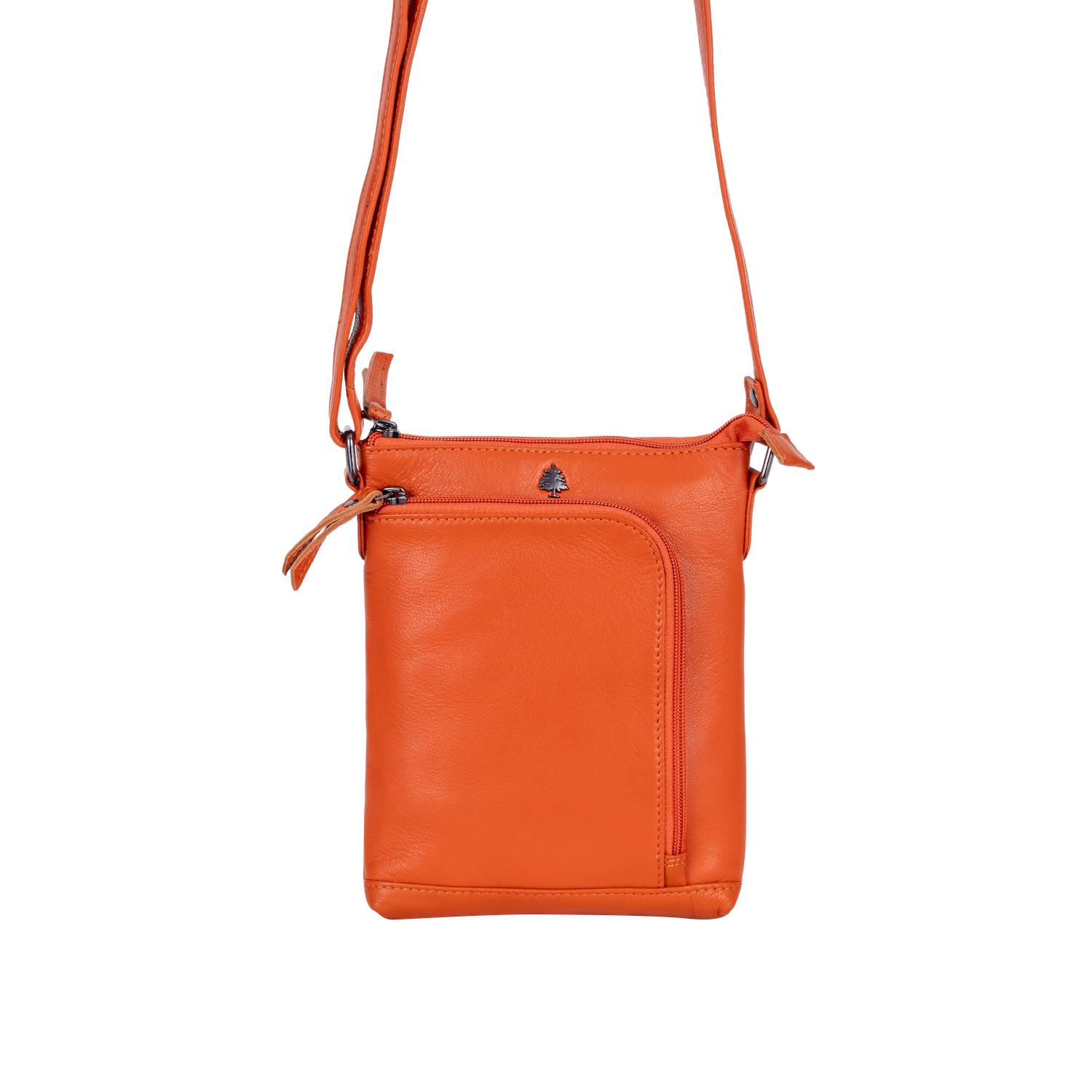 Greenwood Siena Mini Crossbody – Orange Leather - Greenwood Leather