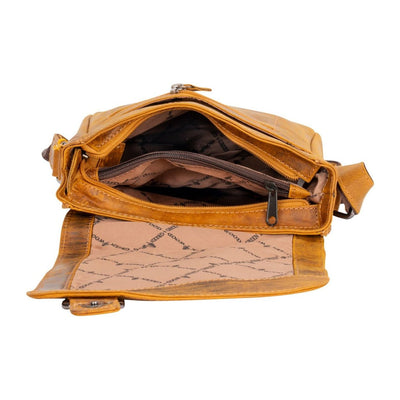 Leather Shoulder Bag Camel - Hobart - Greenwood Leather