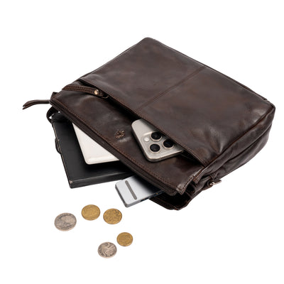 Leather Shoulder Bag June Brown - Greenwood Leather