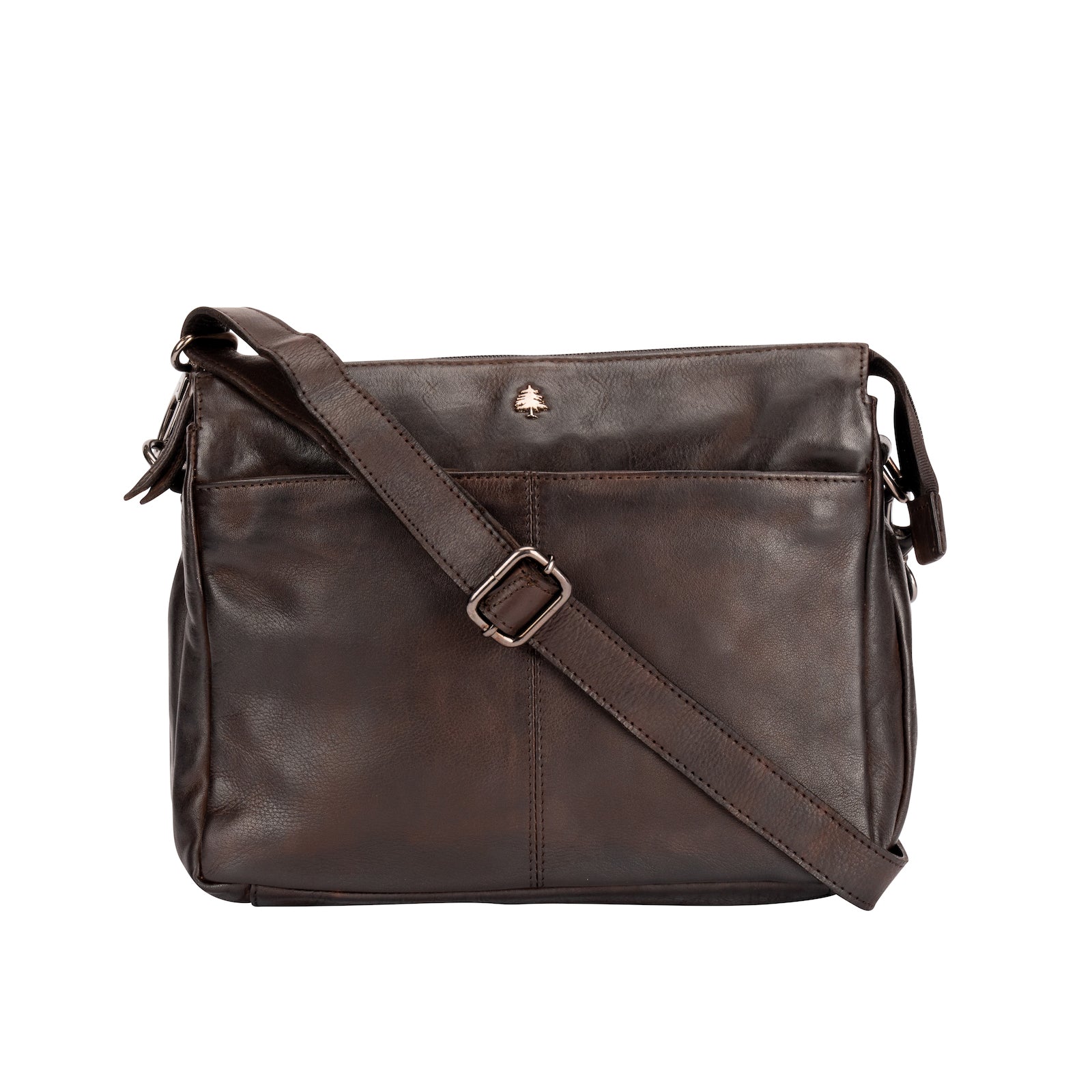 Leather Shoulder Bag June Brown - Greenwood Leather