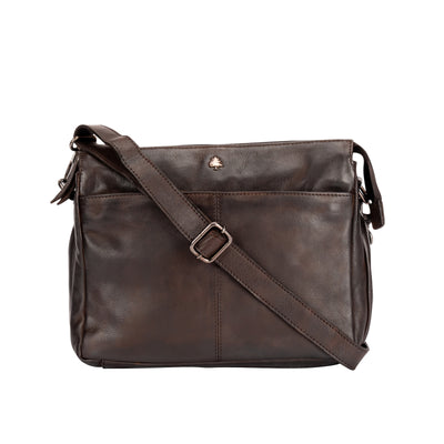 Leather Shoulder Bag June Brown - Greenwood Leather
