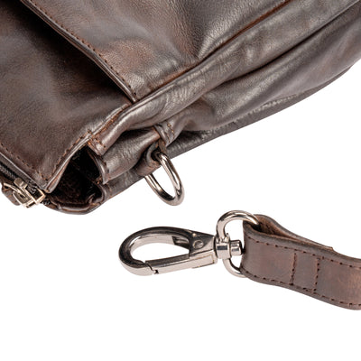 Leather Shoulder Bag June Brown - Greenwood Leather