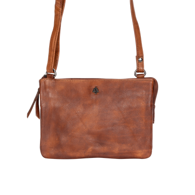 Women's Shoulder Bag Hastings Cognac - Greenwood Leather