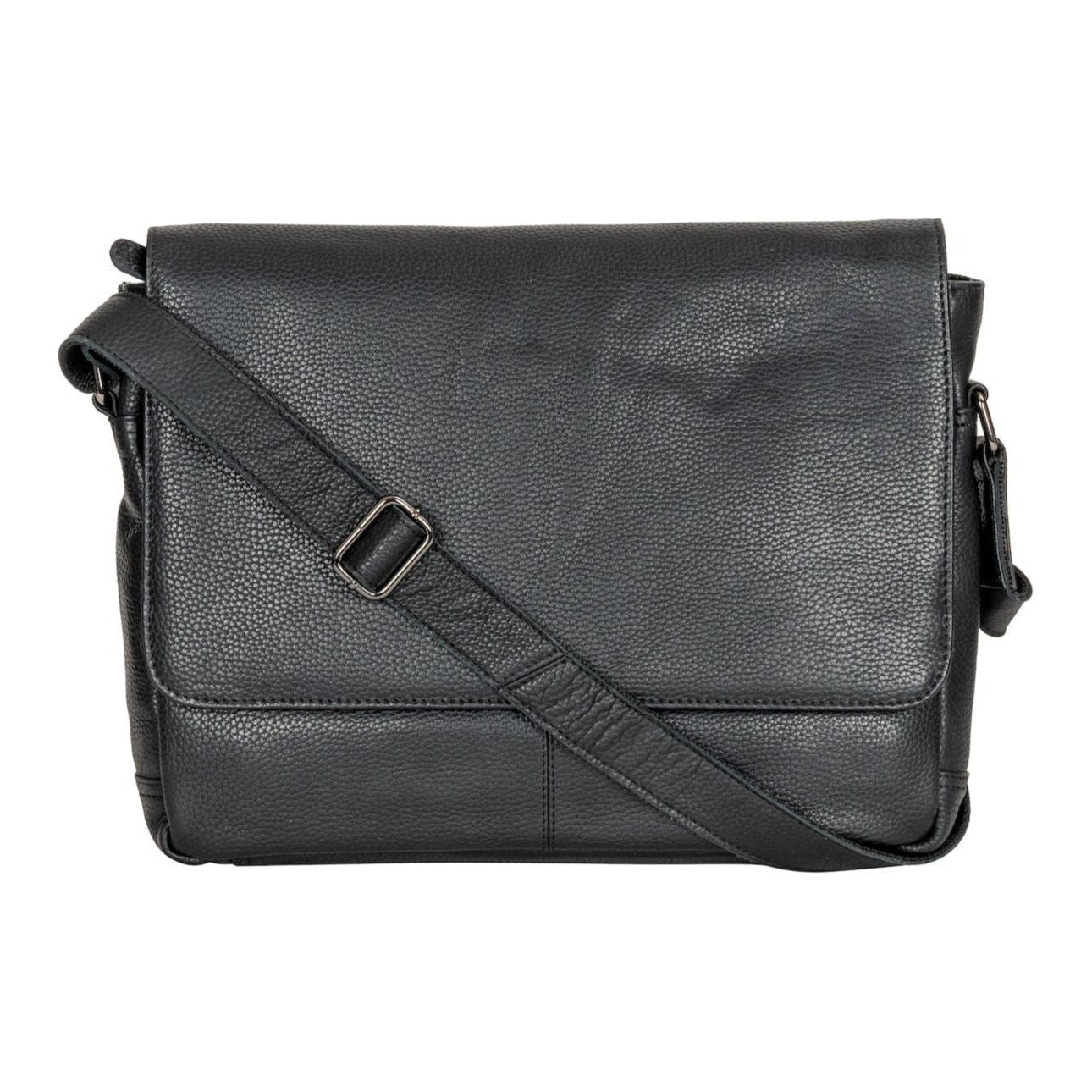 Smart Messenger Steven 13" - Black - Greenwood Leather