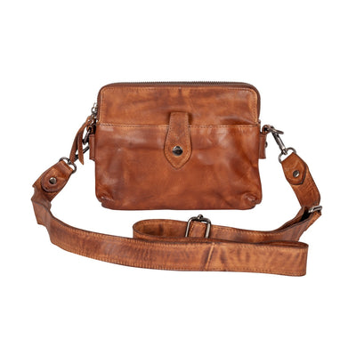 The Elena | Women's Cognac Washed Leather Crossbody Bag | Greenwood Leather - Greenwood Leather
