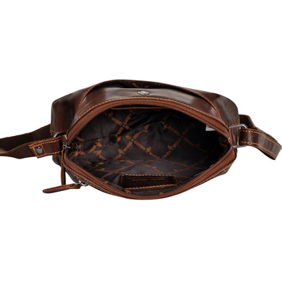 The Explorer Compact Crossbody – Vintage Sandal Leather Bag - Greenwood Leather