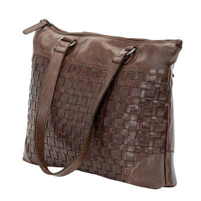 The Harlow Tote Bag — Espresso Brown Leather Work Tote - Greenwood Leather