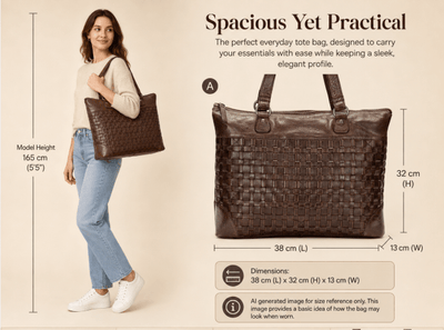 The Harlow Tote Bag — Espresso Brown Leather Work Tote - Greenwood Leather