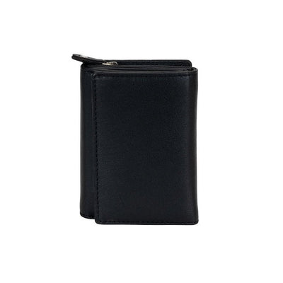 The Harvest — Women's Black Leather Bifold Wallet with Zip Coin Purse & RFID Protection - Greenwood Leather
