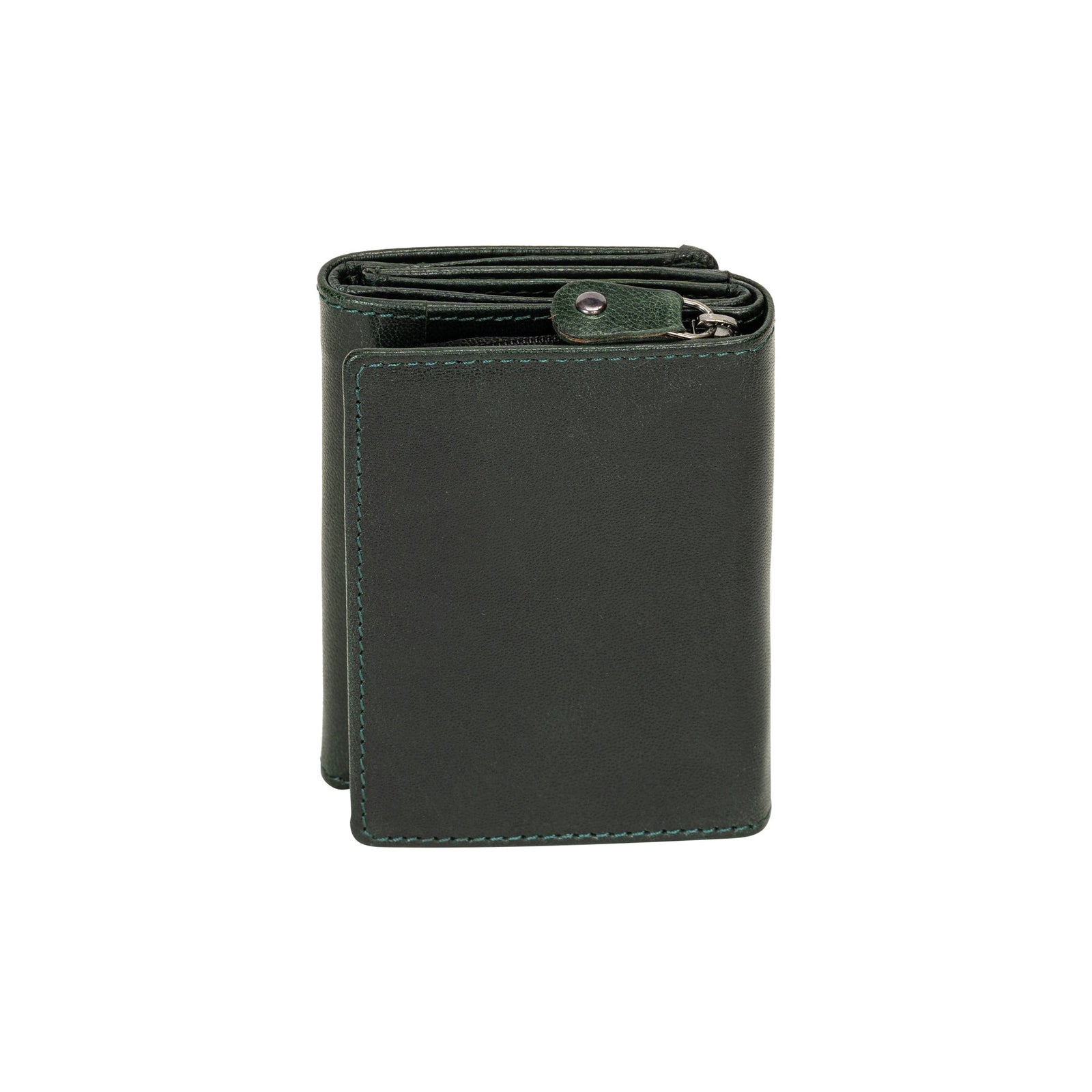 The Harvest — Women's Bottle Green Leather Bifold Wallet with Zip Coin Purse & RFID Protection - Greenwood Leather