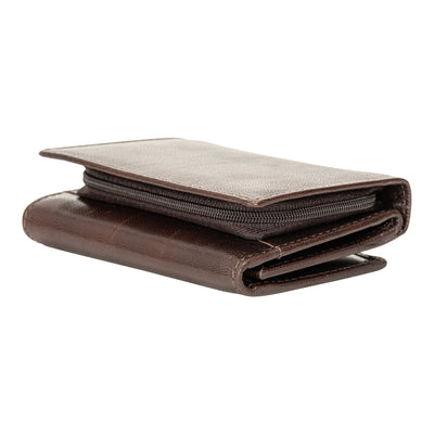 The Harvest — Women's Brown Leather Bifold Wallet with Zip Coin Purse & RFID Protection - Greenwood Leather