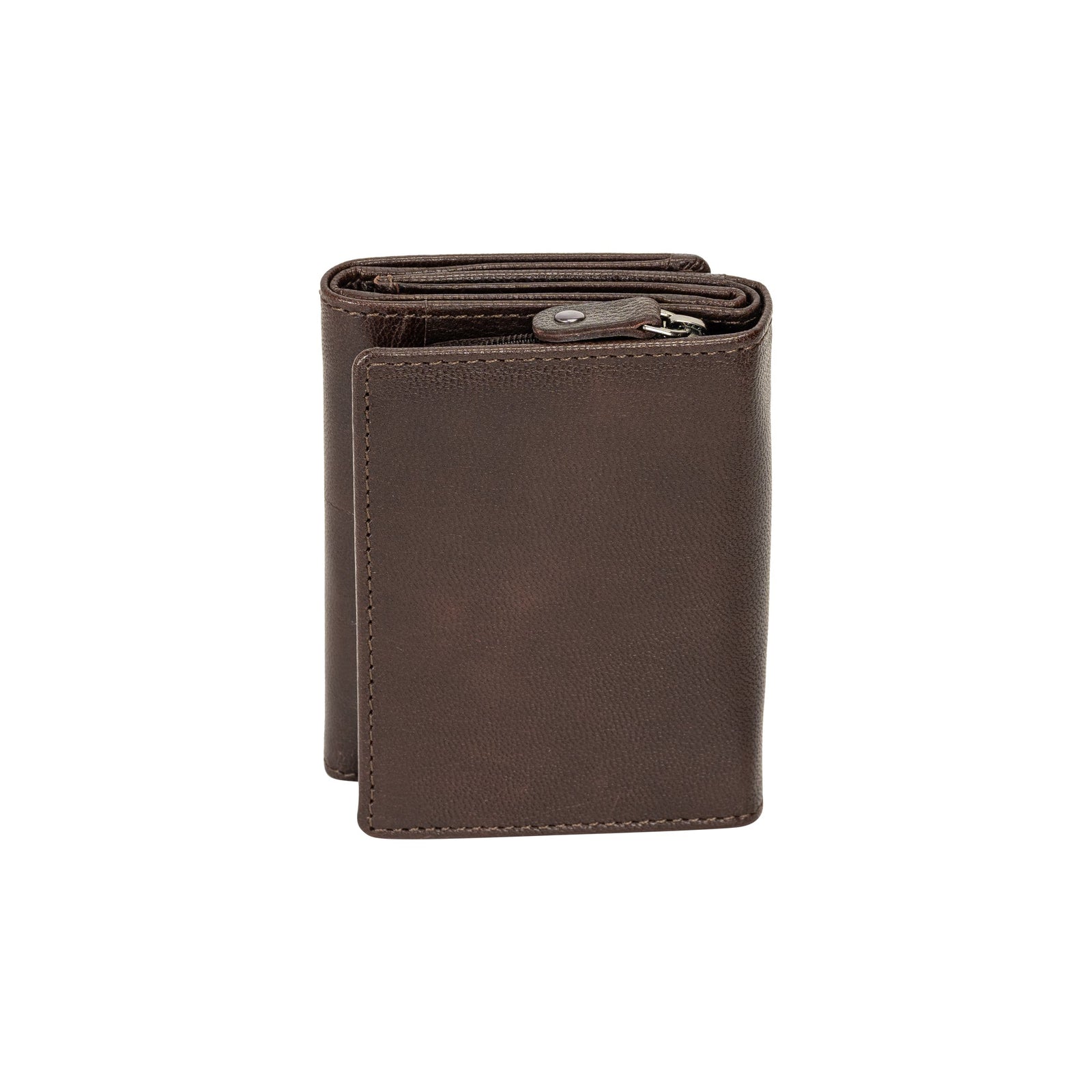 The Harvest — Women's Brown Leather Bifold Wallet with Zip Coin Purse & RFID Protection - Greenwood Leather