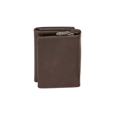 The Harvest — Women's Brown Leather Bifold Wallet with Zip Coin Purse & RFID Protection - Greenwood Leather