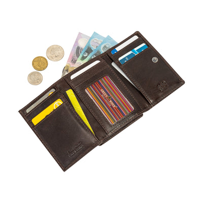 The Harvest — Women's Brown Leather Bifold Wallet with Zip Coin Purse & RFID Protection - Greenwood Leather