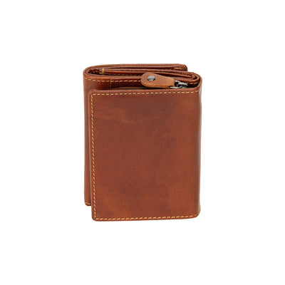 The Harvest — Women's Camel Leather Bifold Wallet with Zip Coin Purse & RFID Protection - Greenwood Leather