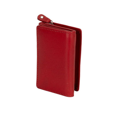 The Harvest — Women's Red Leather Bifold Wallet with Zip Coin Purse & RFID Protection - Greenwood Leather