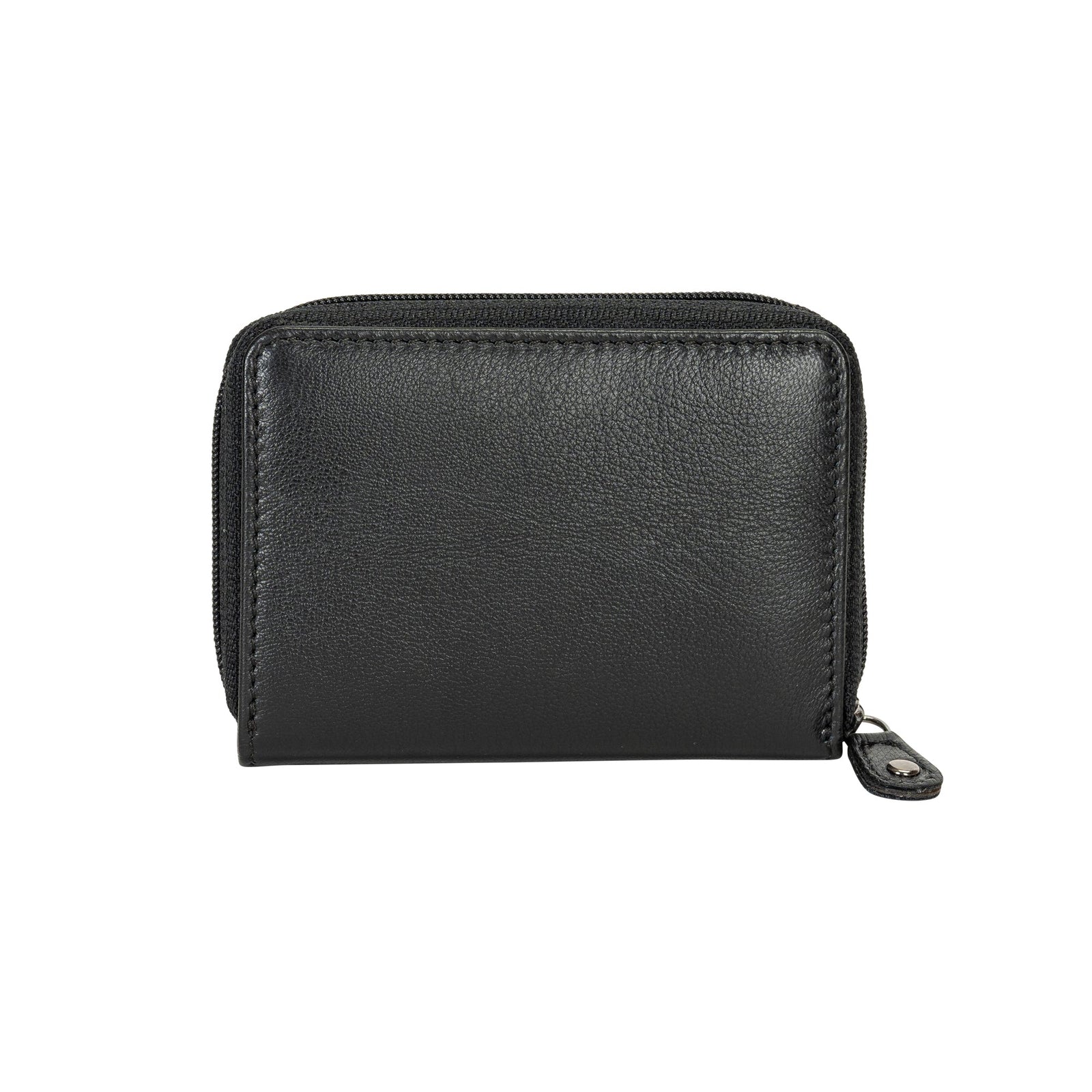 The Midnight | Women's Black Leather Zip - Around Accordion Card Wallet | Greenwood Leather - Greenwood Leather