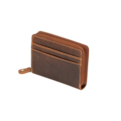 The Midnight | Women's Sandal Leather Zip - Around Accordion Card Wallet | Greenwood Leather - Greenwood Leather