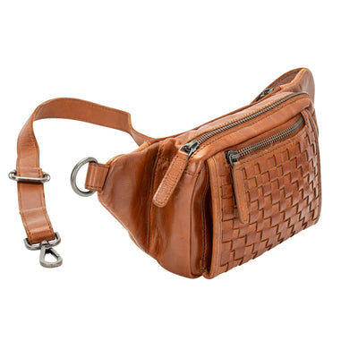 The Rambler Bum Bag – Vintage Tan Leather Waist Bag with Crossbody Strap - Greenwood Leather
