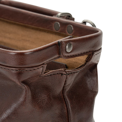 The Sawyer Doctor's Bag — Vintage Washed Leather Top Handle Satchel (Brown) - Greenwood Leather