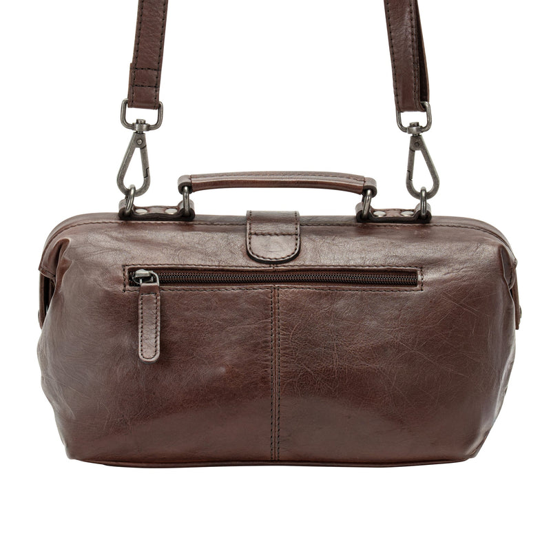 The Sawyer Doctor's Bag — Vintage Washed Leather Top Handle Satchel (Brown) - Greenwood Leather