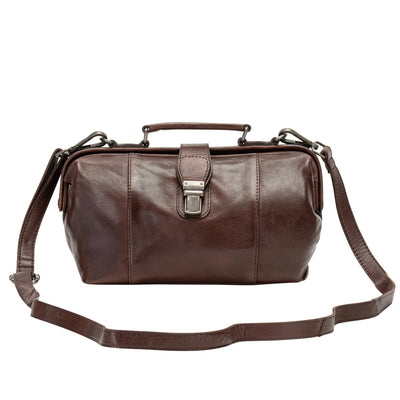 The Sawyer Doctor's Bag — Vintage Washed Leather Top Handle Satchel (Brown) - Greenwood Leather