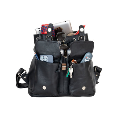 The Trailblazer Backpack - Black - Greenwood Leather