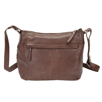 The Winslow Shoulder Bag — Vintage Woven Leather Crossbody (Brown) - Greenwood Leather