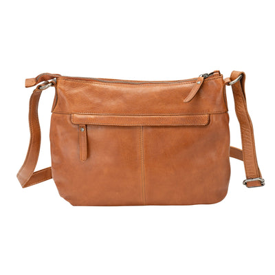 The Winslow Shoulder Bag — Vintage Woven Leather Crossbody (Cognac) - Greenwood Leather