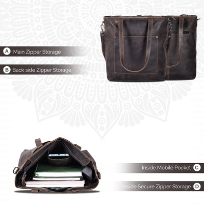 Classic Leather Tote Bag Bunbury Brown - Leather Greenwood Bag | The Greenwood Leather Online Shop Australia