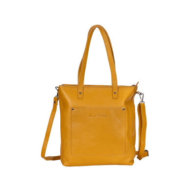 Classic Leather Tote Bag Bunbury - Yellow - Greenwood Leather