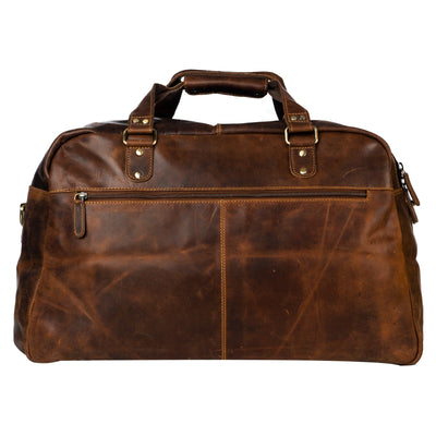 Voyager Leather Weekend Bag – Full Grain Oil Pull-Up Leather Travel Duffel (Sandal) - Greenwood Leather