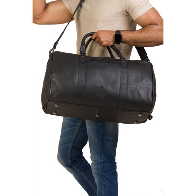 Wilson Leather Weekender Bag – Casual Travel & Holiday Bag (Black) | Greenwood Leather GW12795 - Greenwood Leather