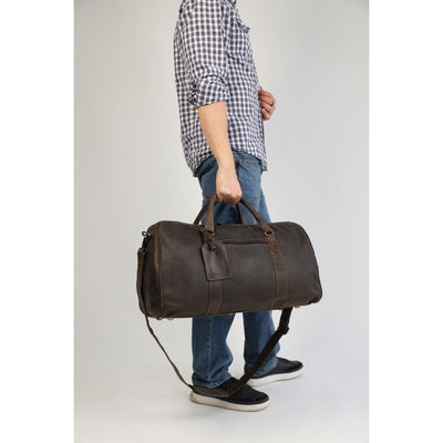 Wilson Leather Weekender Bag – Casual Travel & Holiday Bag (Brown) | Greenwood Leather GW12795 - Greenwood Leather