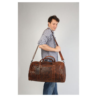 Wilson Leather Weekender Bag – Casual Travel & Holiday Bag (Sandal) | Greenwood Leather GW12795 - Greenwood Leather