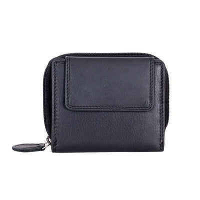 Women's Leather Wallet Tina - Black - Greenwood Leather
