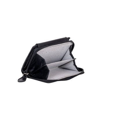 Women's Leather Wallet Tina - Black - Greenwood Leather