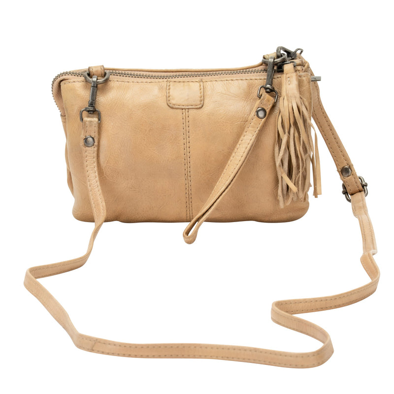 Women's Shoulder Bag Hastings Beige - Greenwood Leather