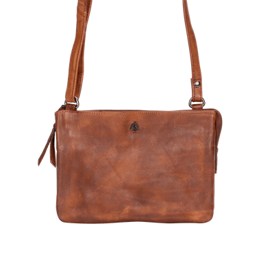 Women's Shoulder Bag Hastings Cognac - Greenwood Leather