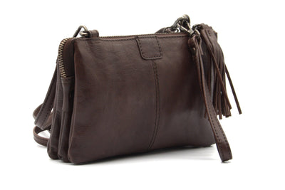 Women's Shoulder Bag Hastings Dark Brown - Greenwood Leather